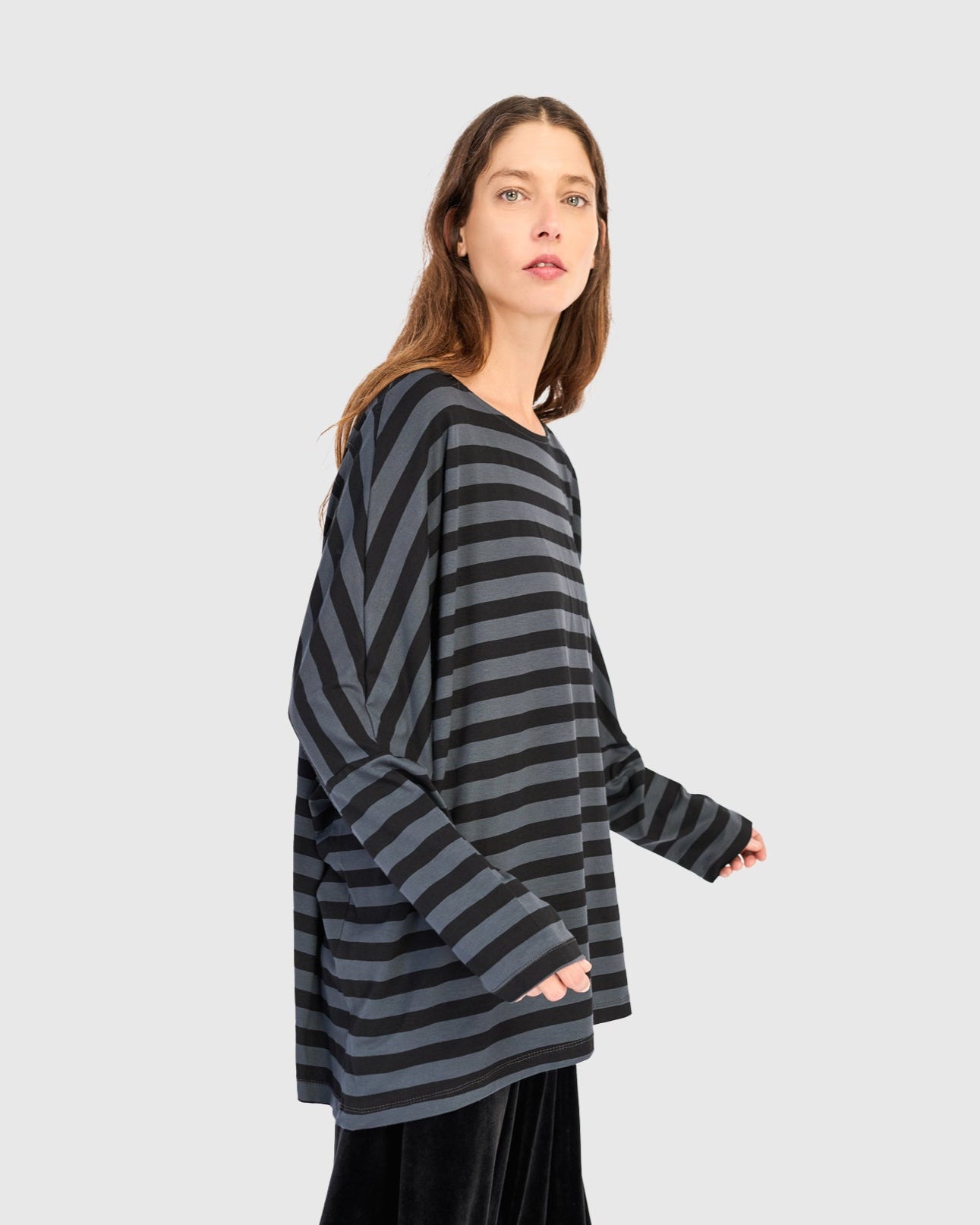 טוניקה רינה פס אפור