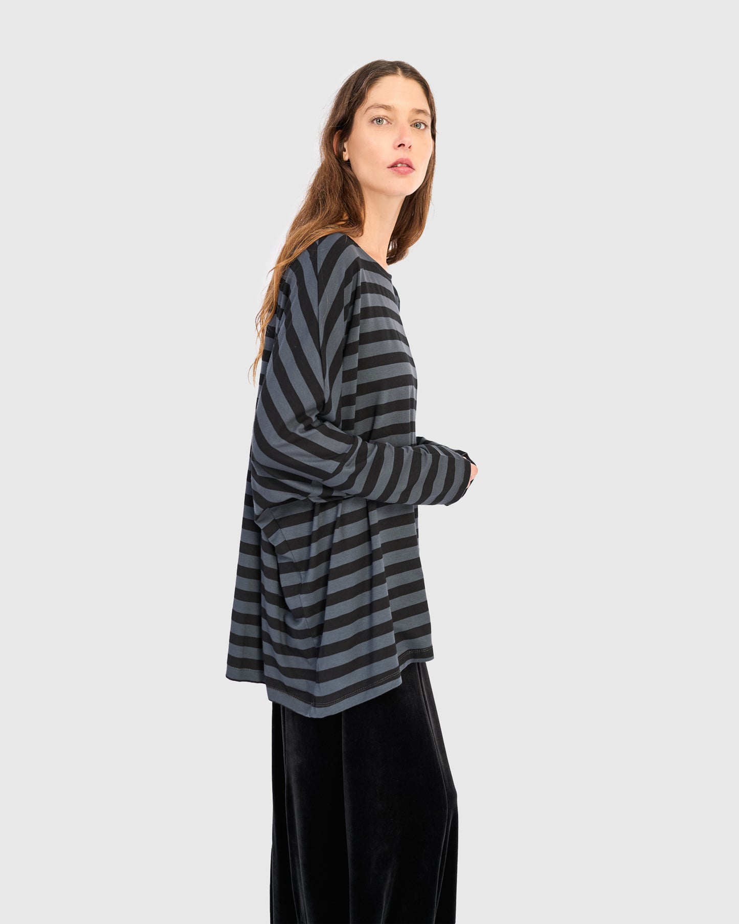 טוניקה רינה פס אפור