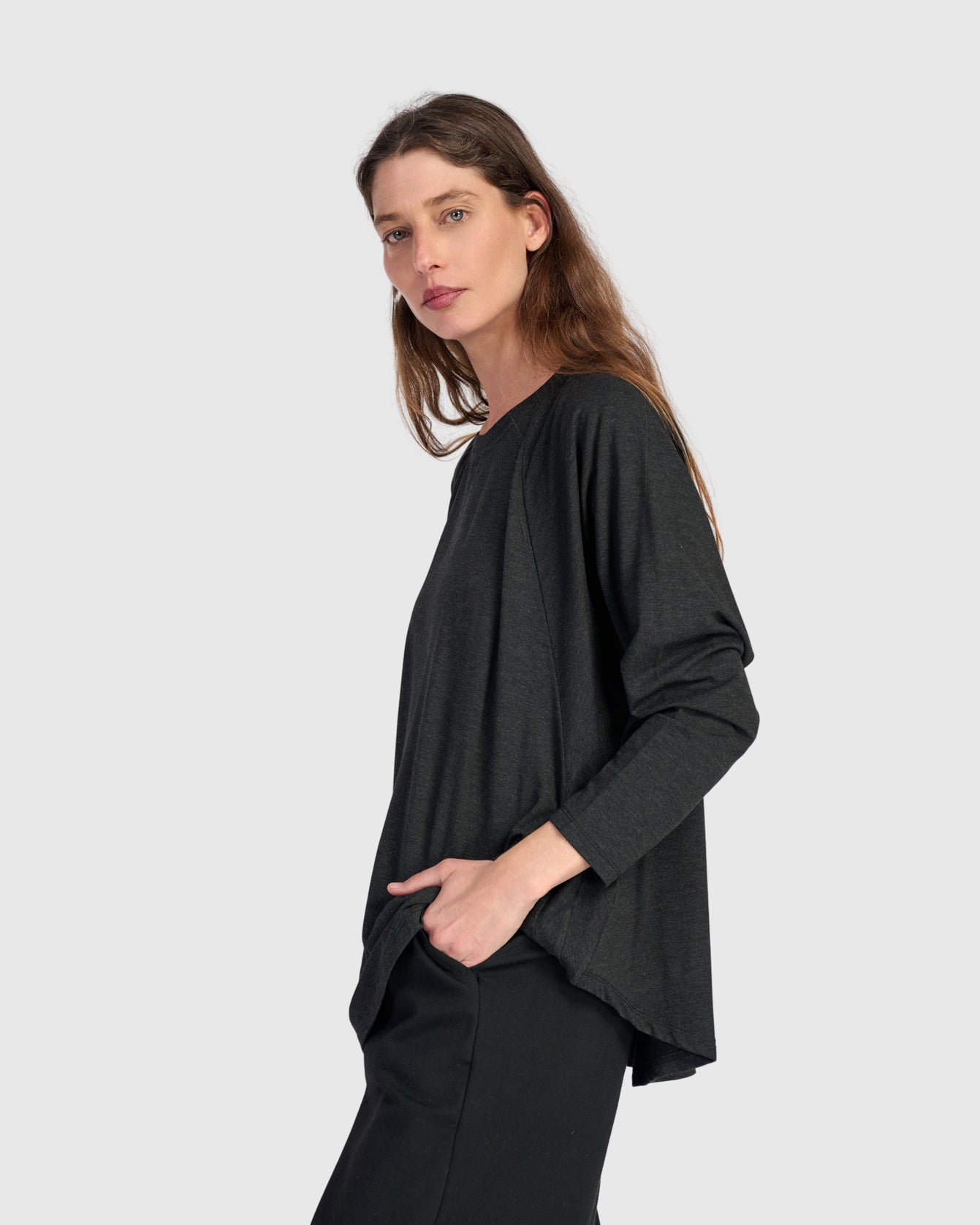 טוניקה חסידה חורפית אפורה כהה