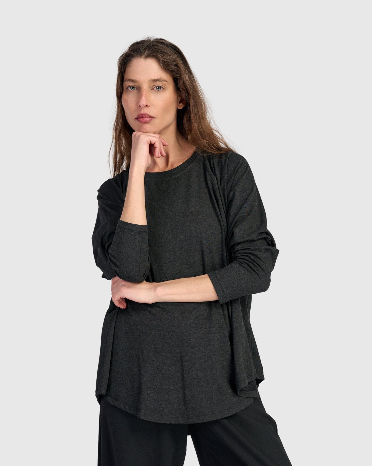 טוניקה חסידה חורפית אפורה כהה