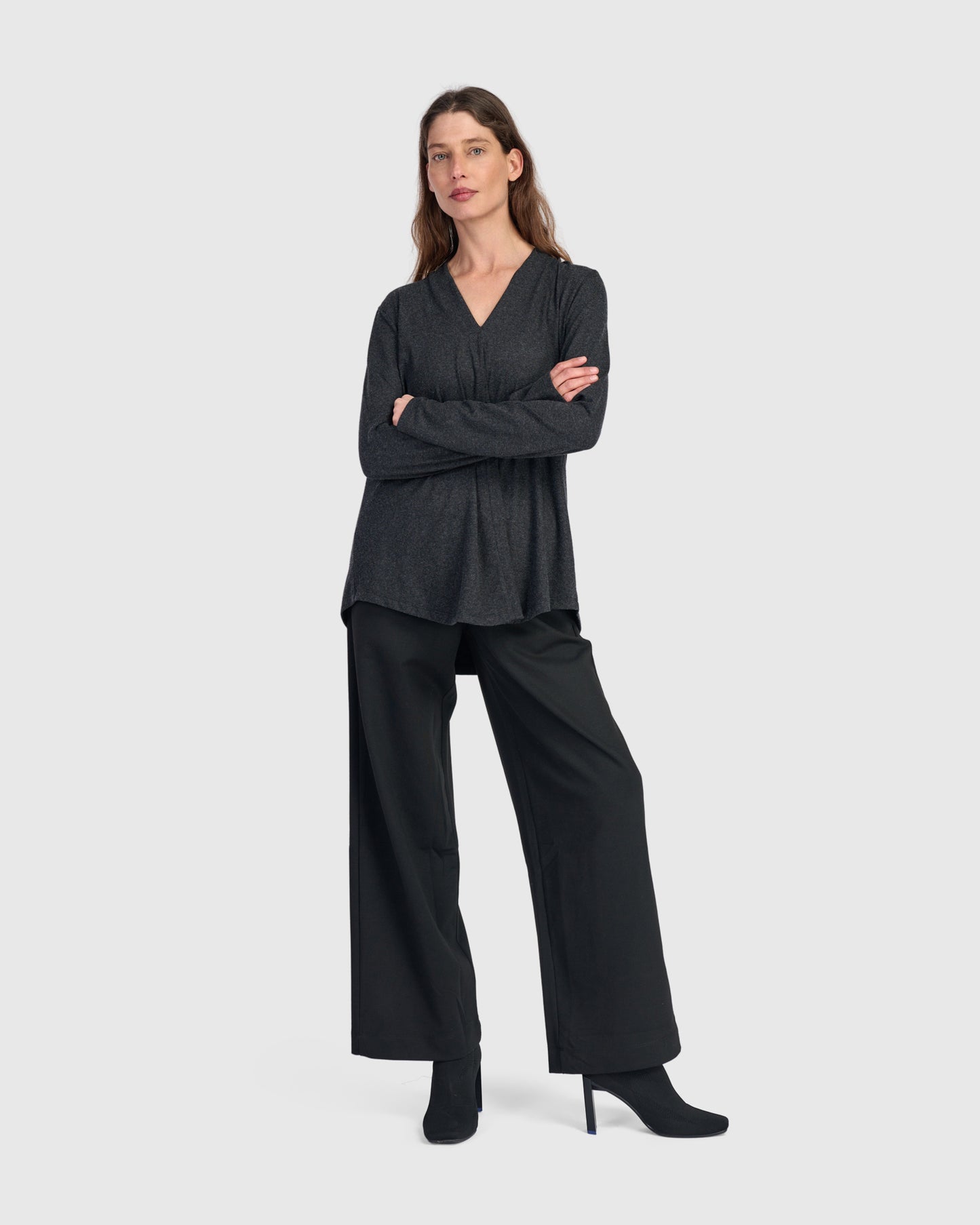 טוניקה דובדבנית חורפית אפורה כהה