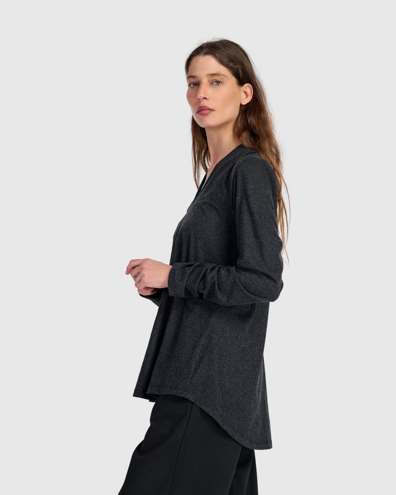 טוניקה דובדבנית חורפית אפורה כהה