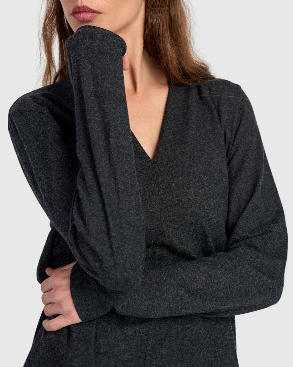 טוניקה דובדבנית חורפית אפורה כהה