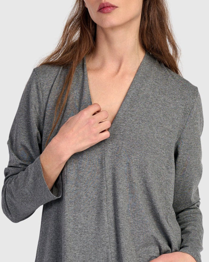 טוניקה דובדבנית חורפית אפורה