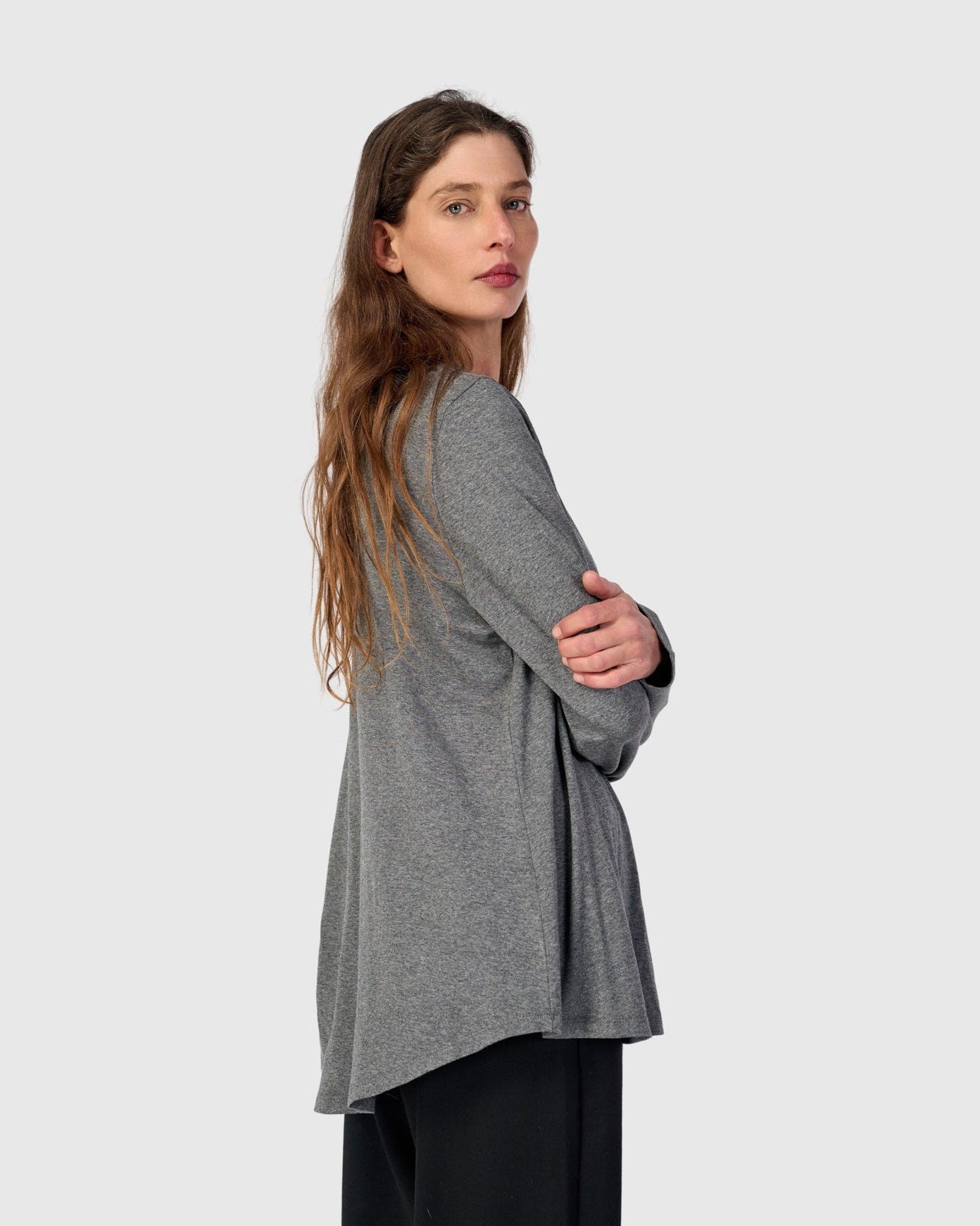 טוניקה דובדבנית חורפית אפורה