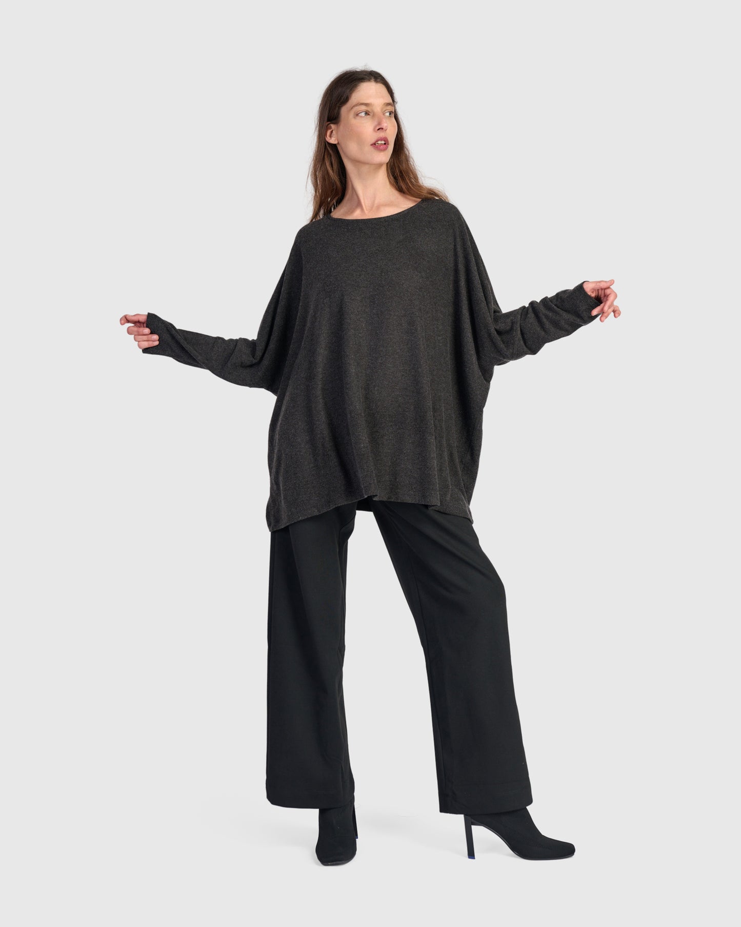 טוניקה רינה חורפית אפורה כהה