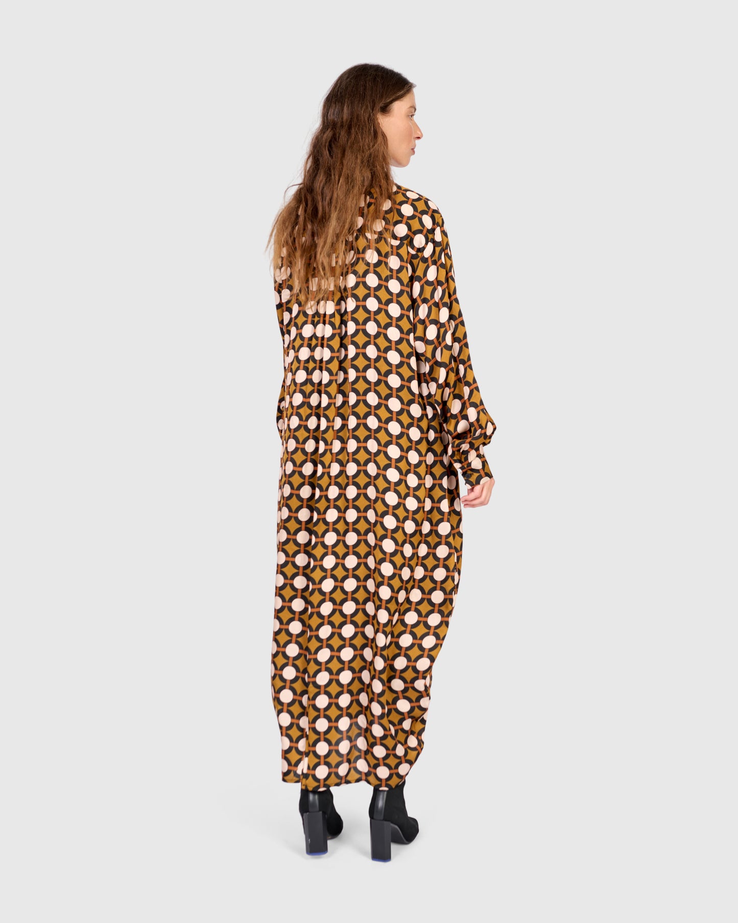 שמלה יוסף מודפסת חרדל