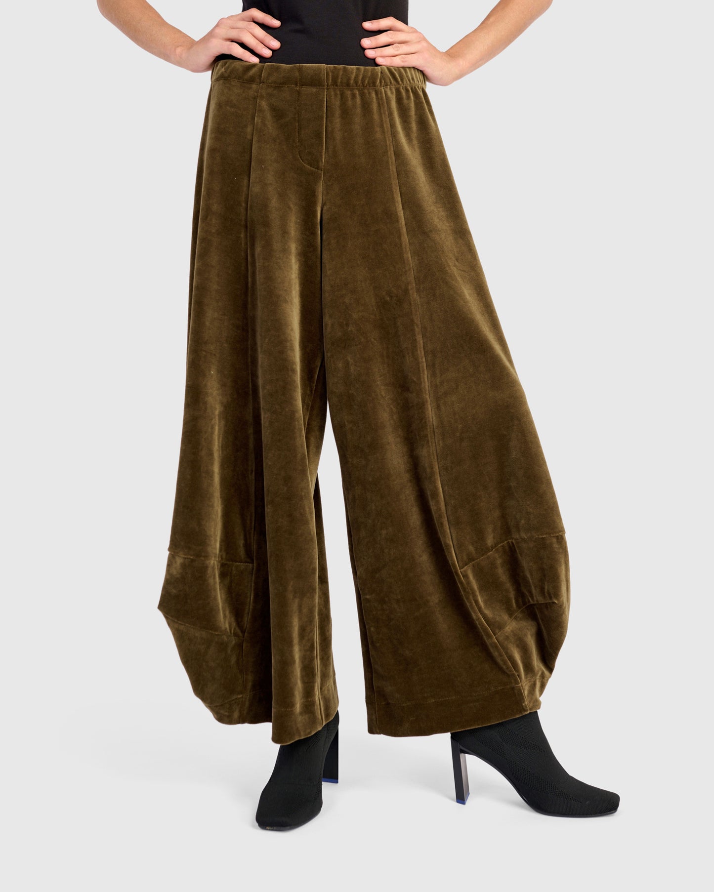 מכנסי פונטו קטיפה חאקי