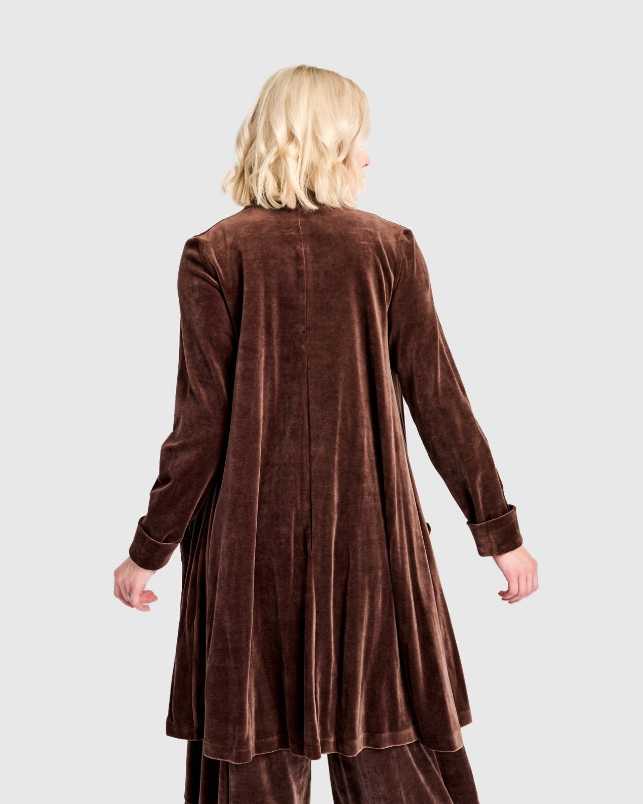 ז'קט מסתובב קטיפה חום