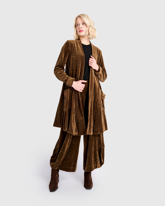 ז'קט מסתובב קטיפה חאקי