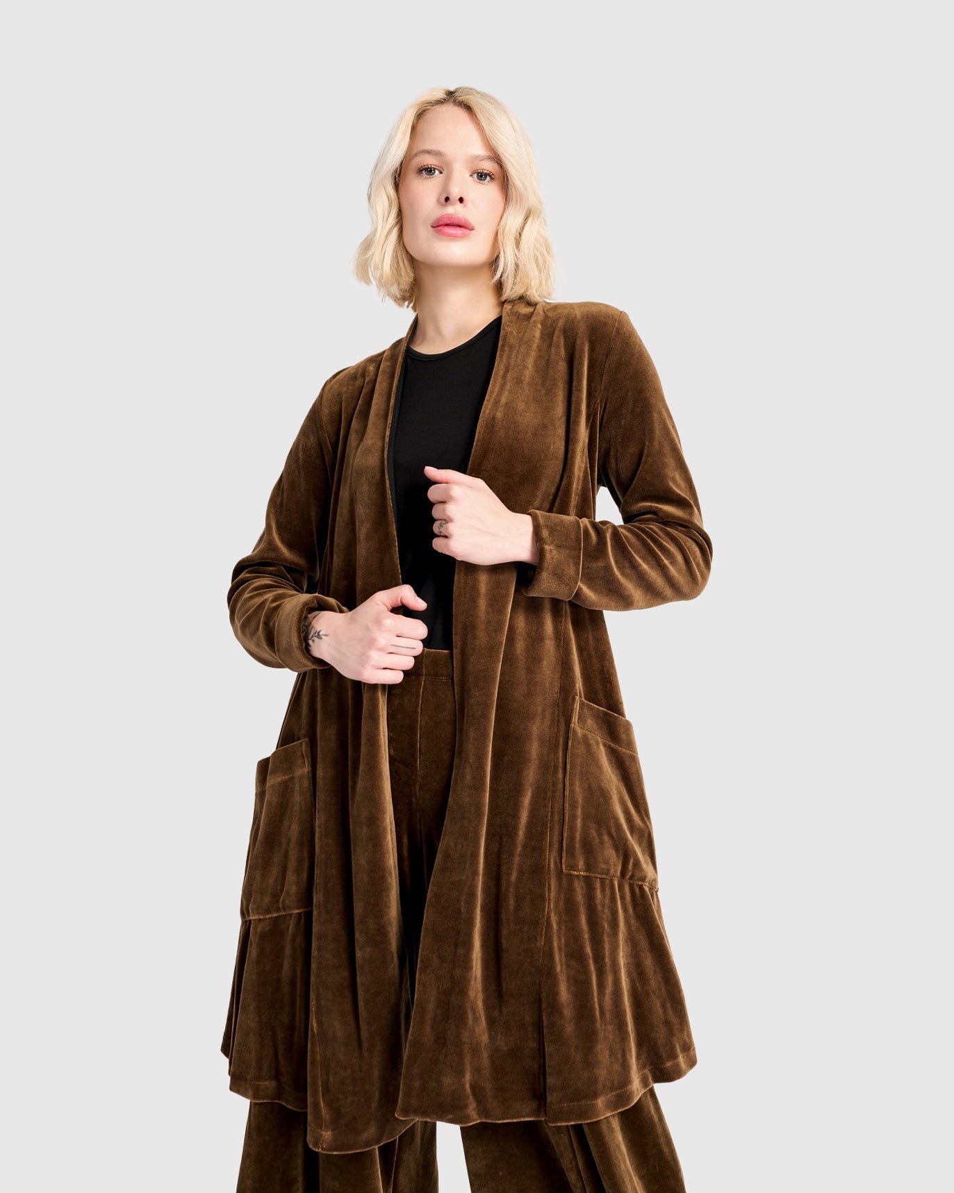 ז'קט מסתובב קטיפה חאקי