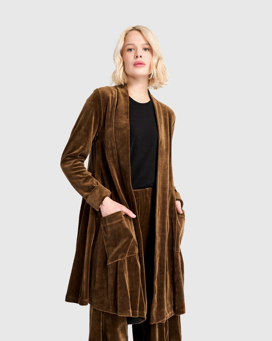 ז'קט מסתובב קטיפה חאקי