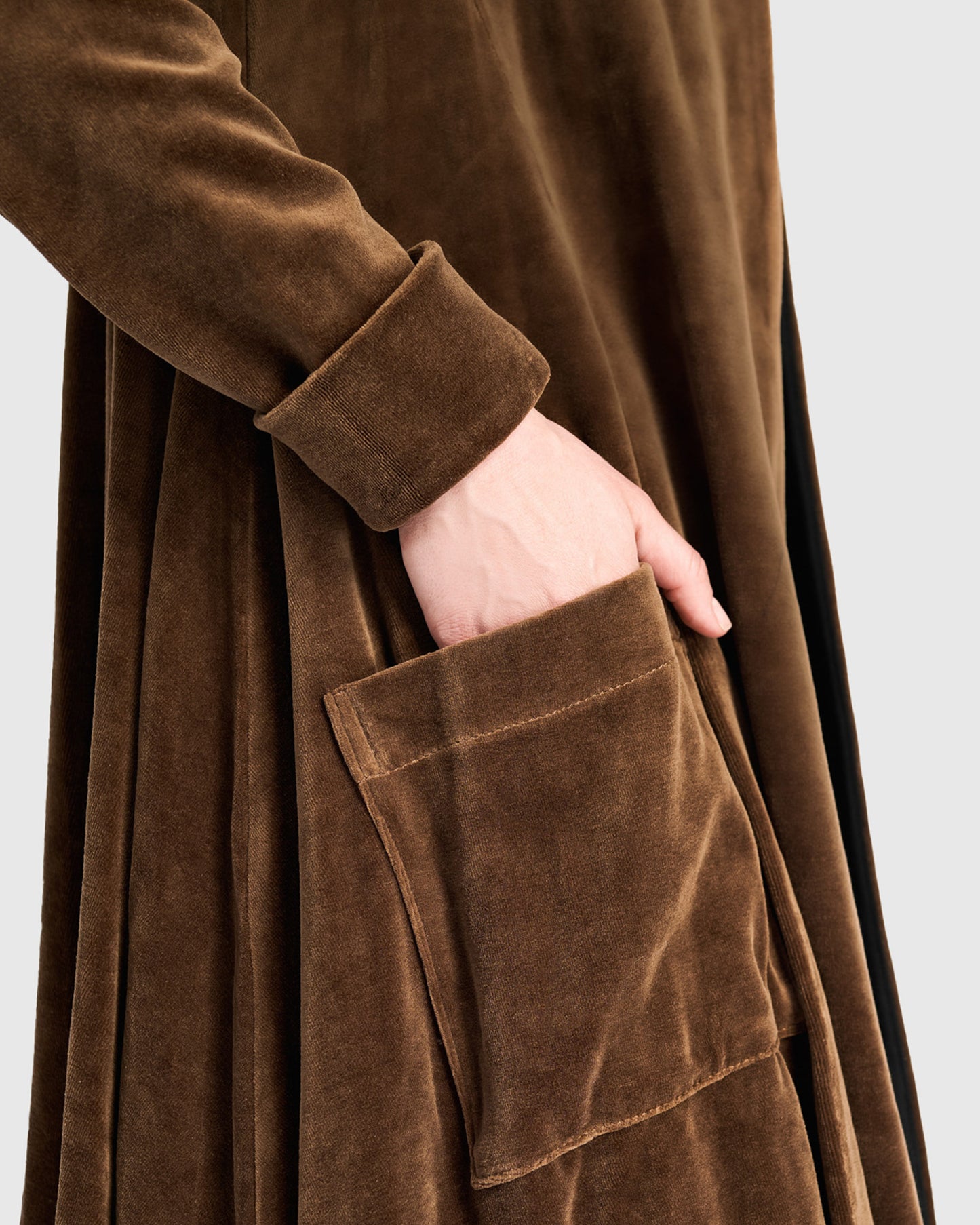 ז'קט מסתובב קטיפה חאקי