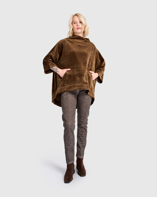 סווטשירט קייצי קטיפה חום