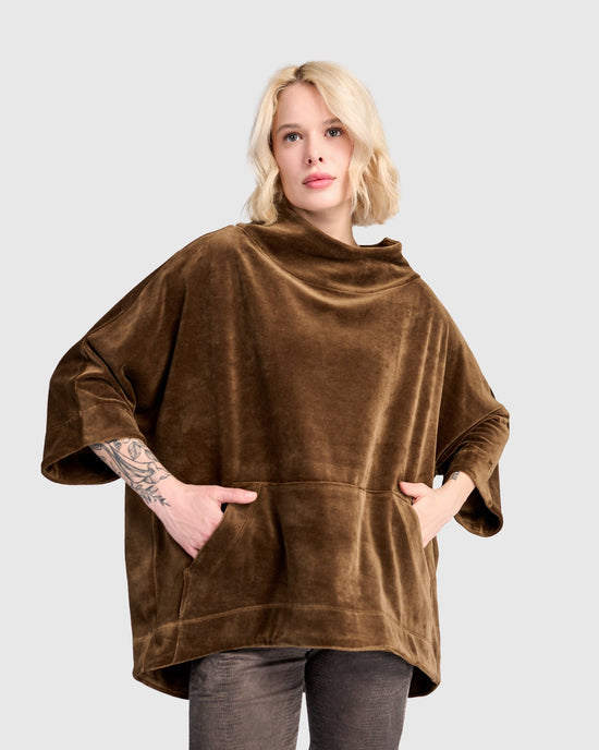 סווטשירט קייצי קטיפה חום