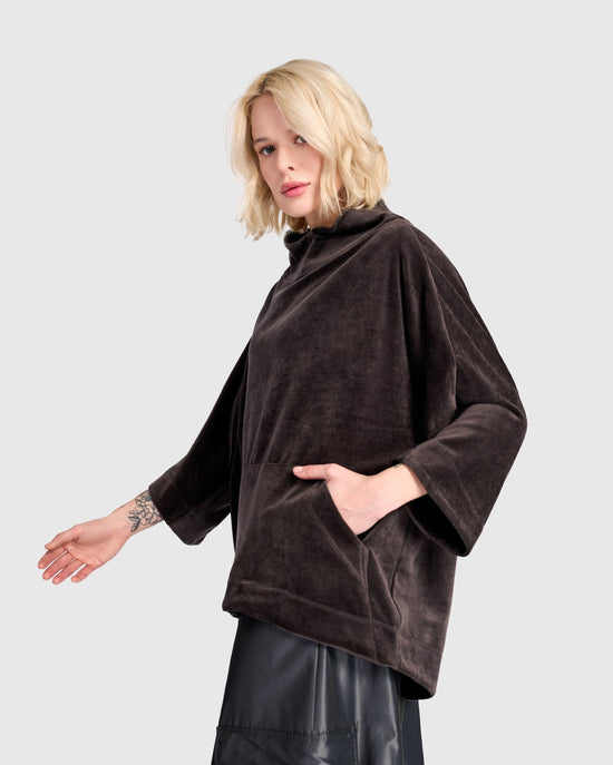 סווטשירט קייצי קטיפה אפור