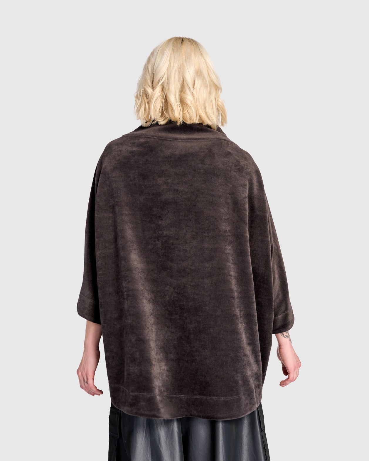 סווטשירט קייצי קטיפה אפור