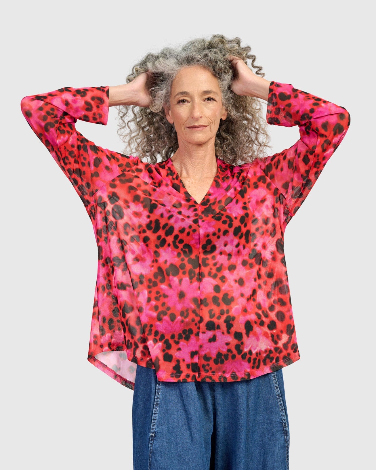 טוניקה דובדבנית מנומרת אדומה