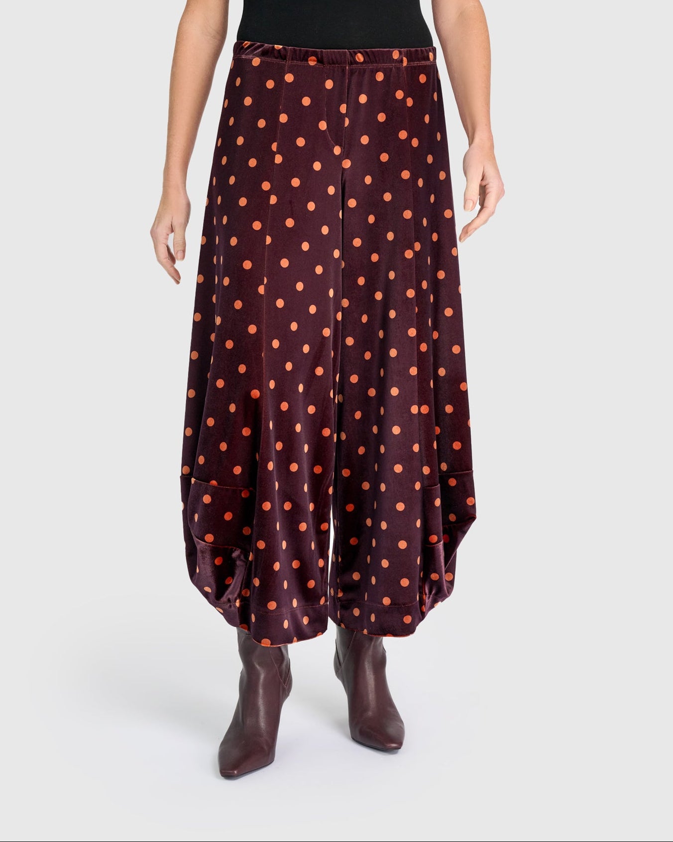 מכנסי פונטו קטיפה מנוקד