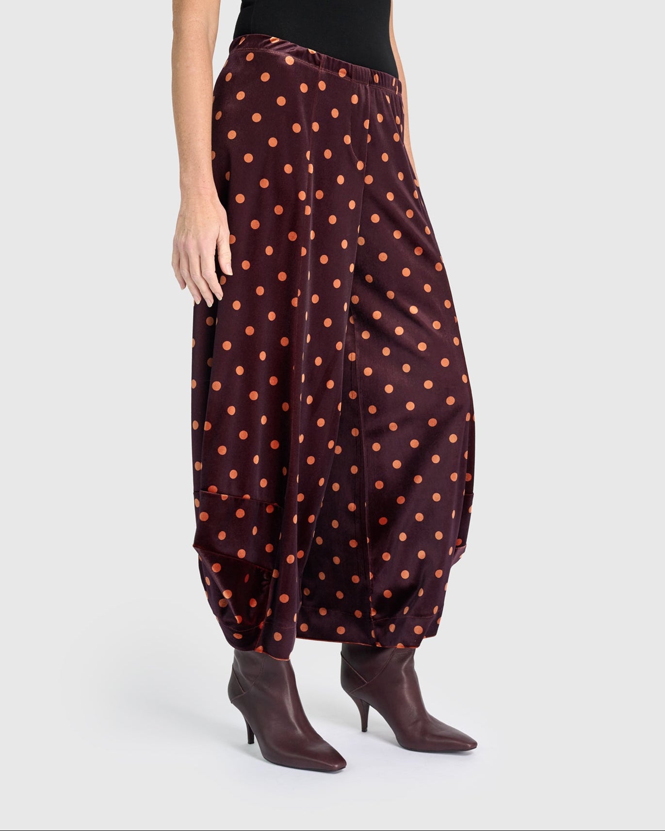 מכנסי פונטו קטיפה מנוקד