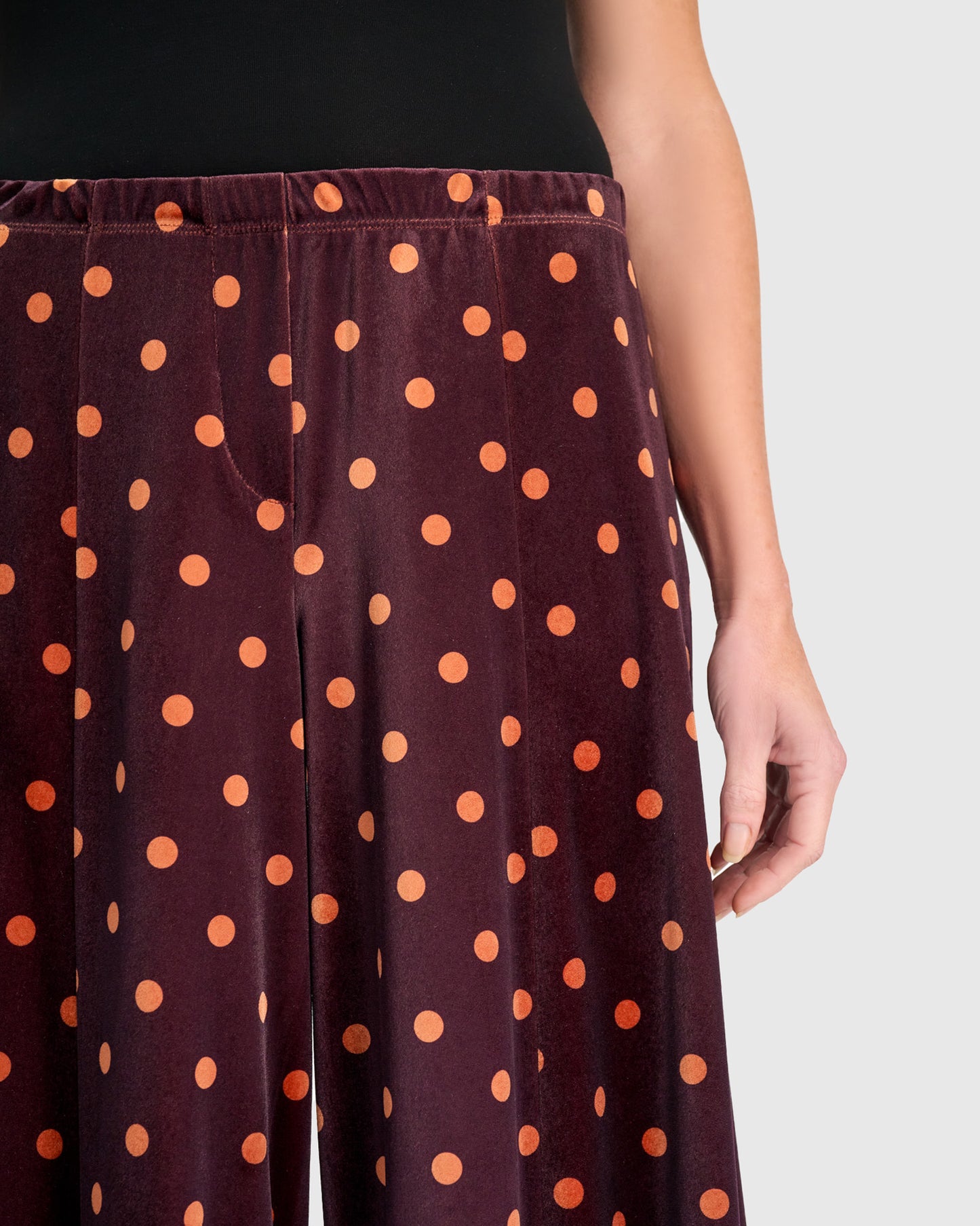 מכנסי פונטו קטיפה מנוקד