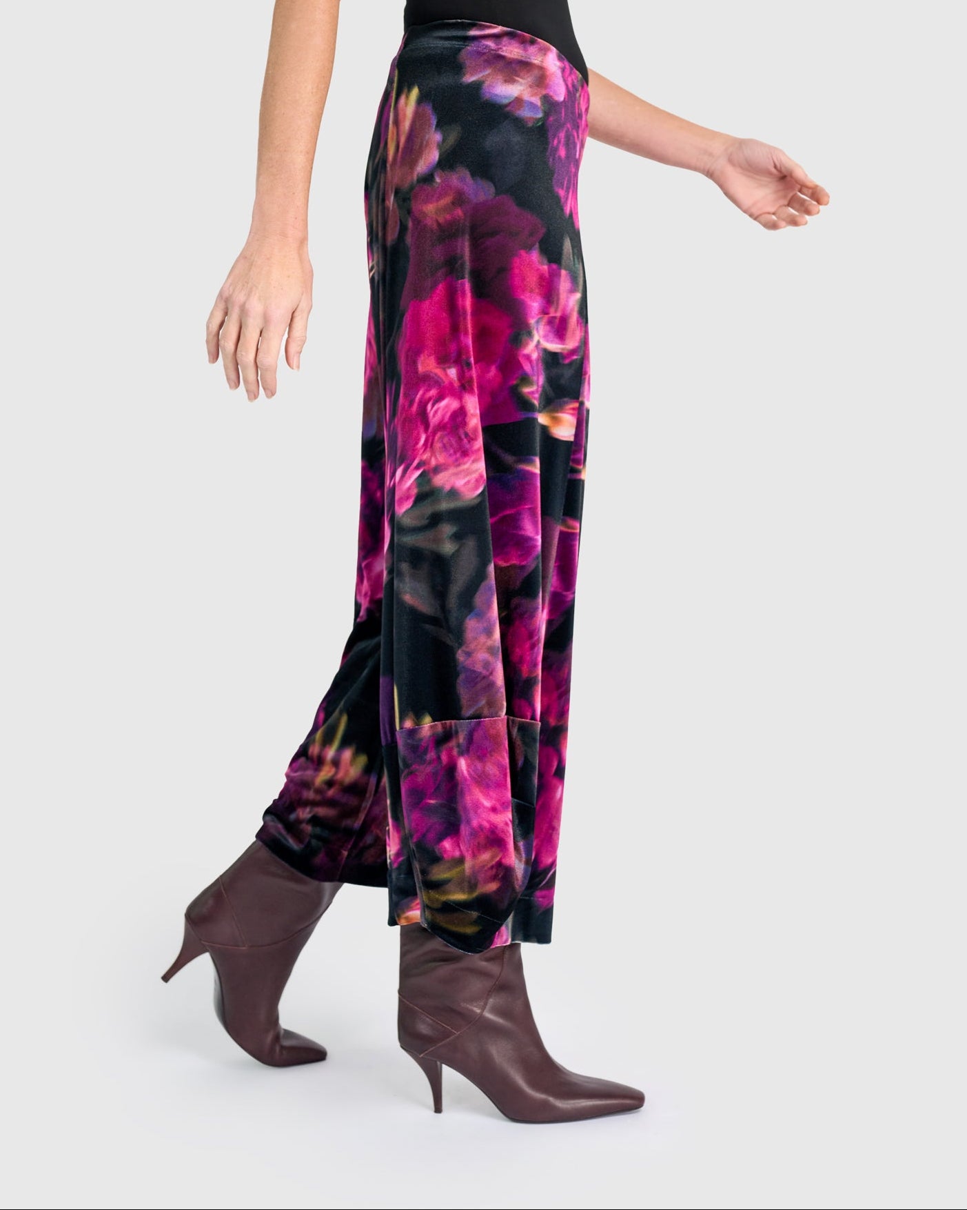 מכנסי פונטו קטיפה בורדו