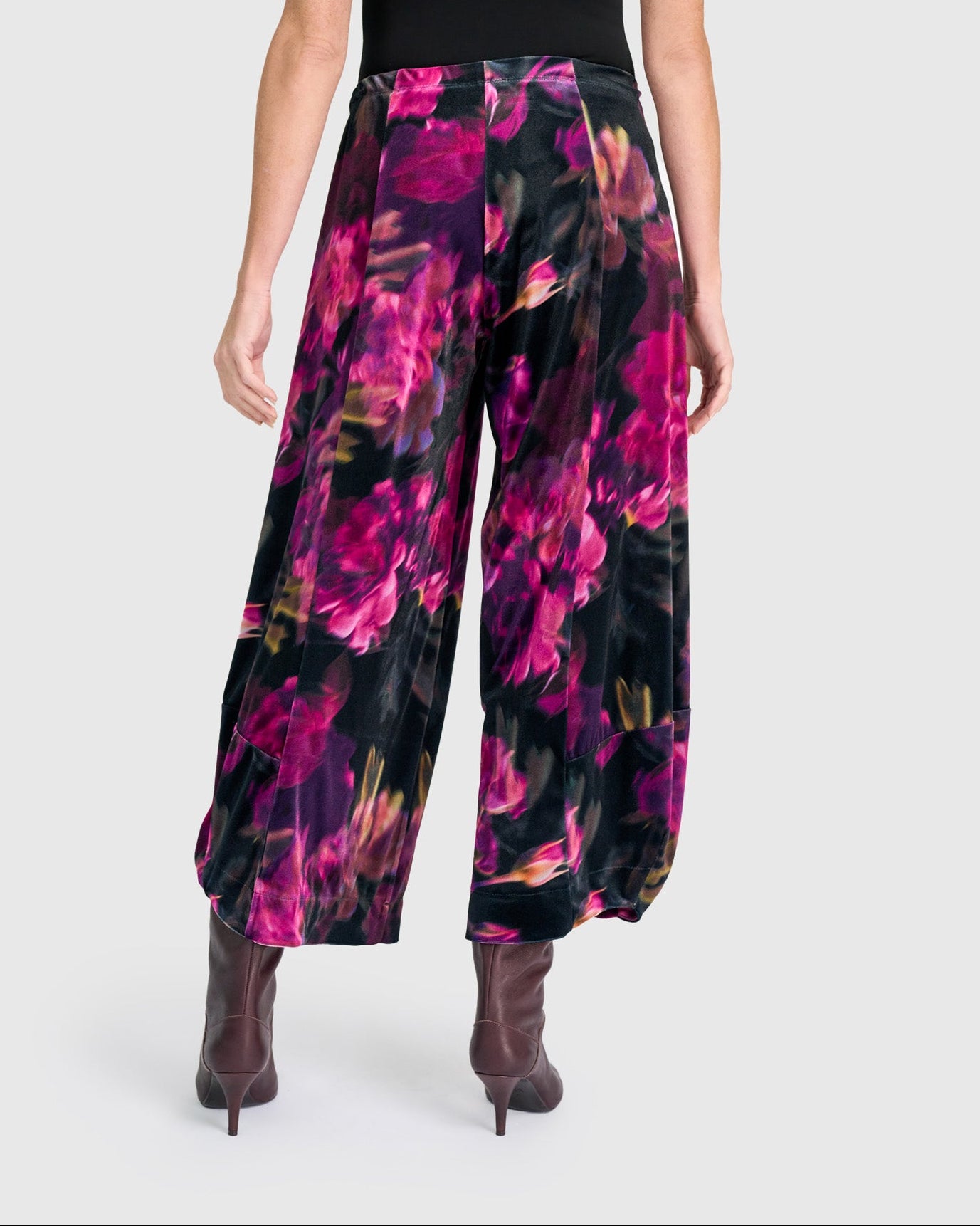 מכנסי פונטו קטיפה בורדו