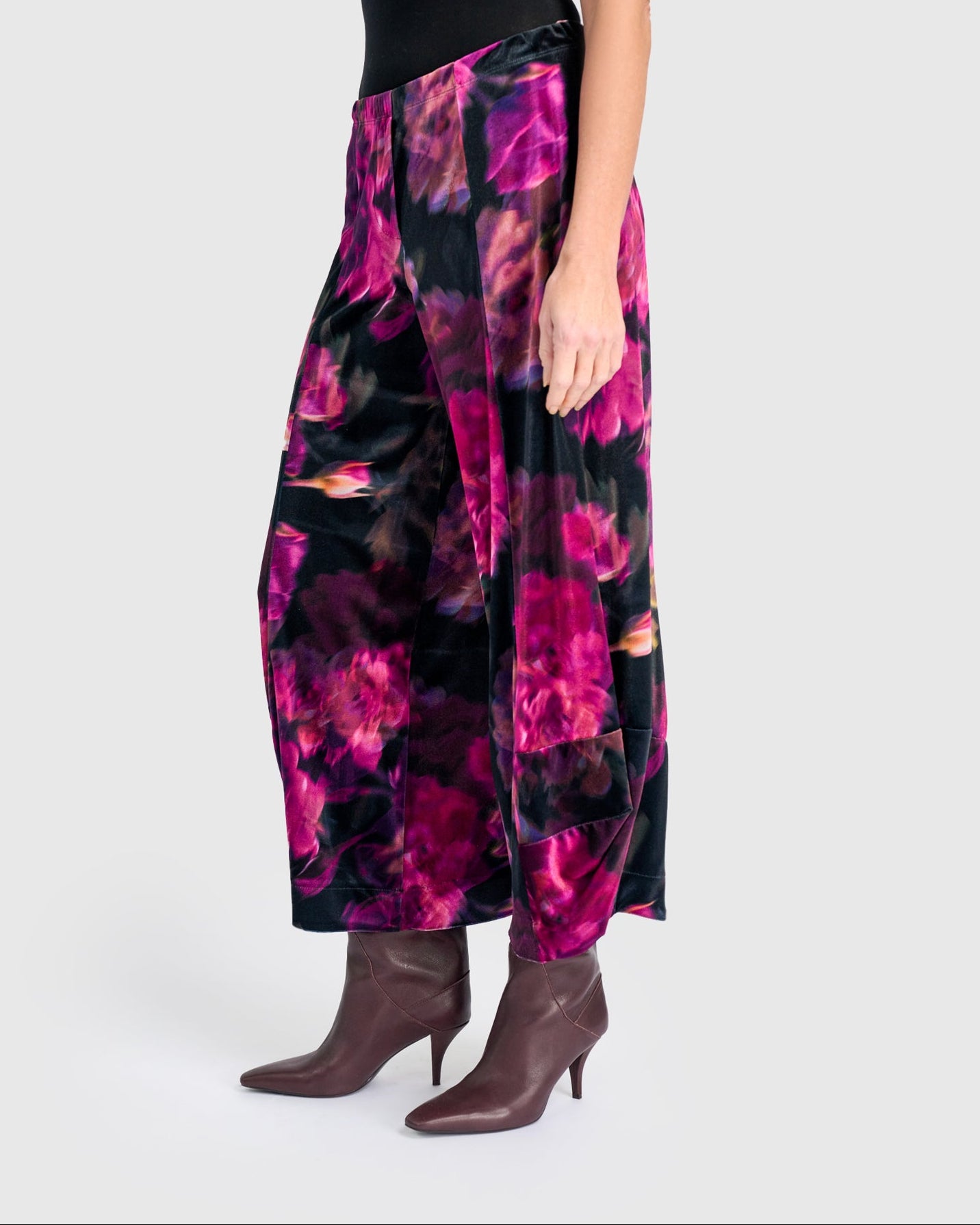 מכנסי פונטו קטיפה בורדו