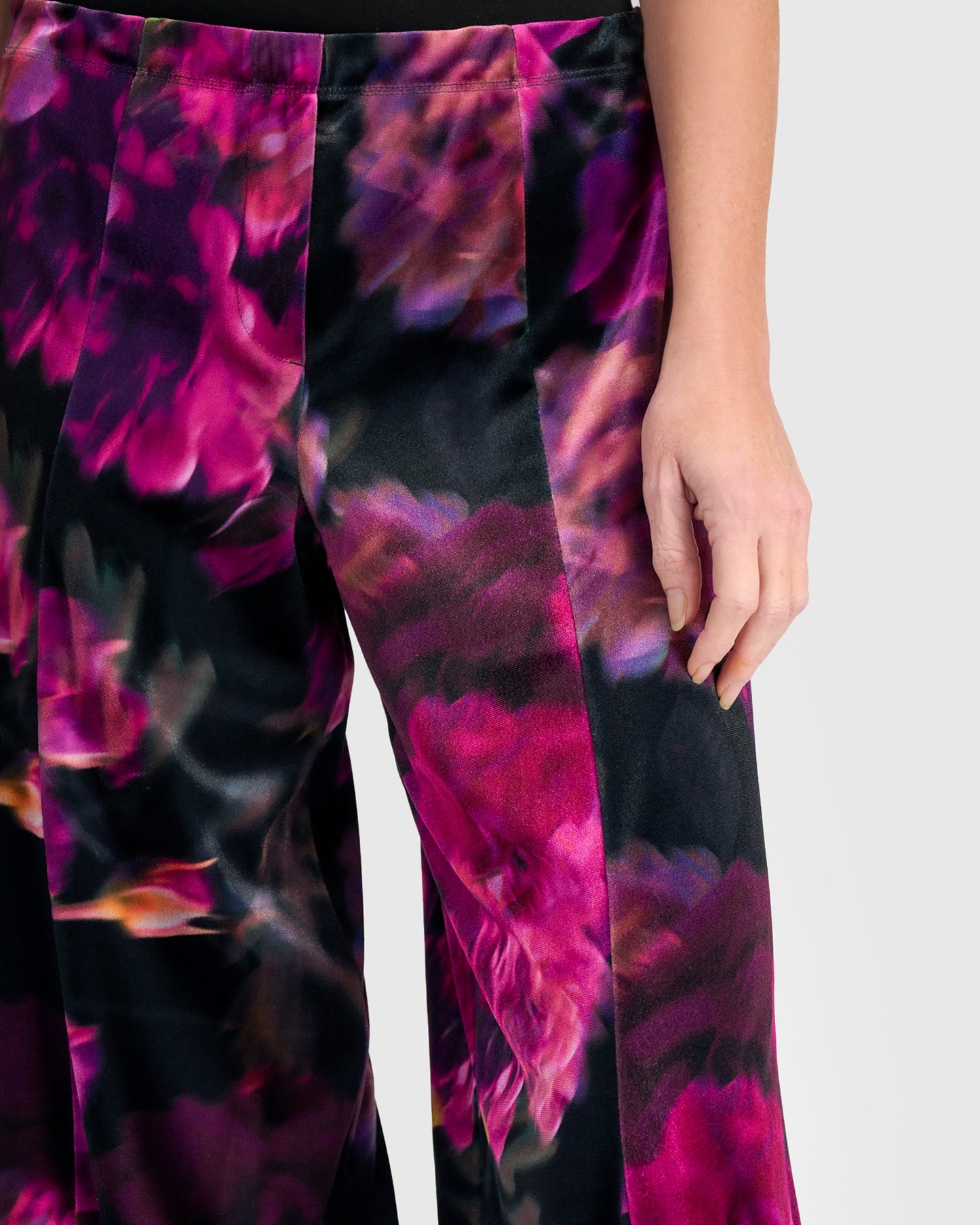 מכנסי פונטו קטיפה בורדו