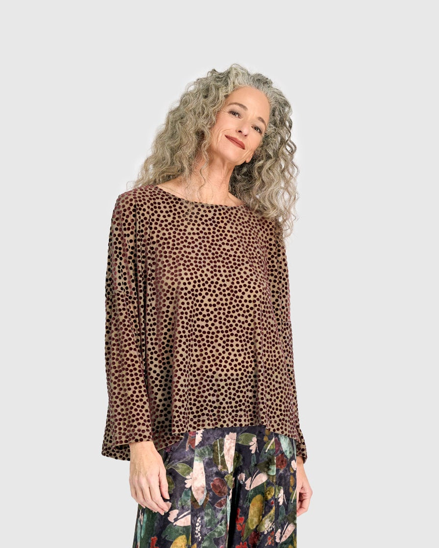 טוניקה רינה נקודות קטיפה קטנות