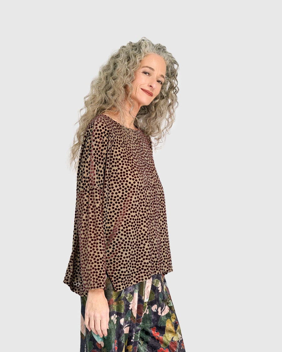 טוניקה רינה נקודות קטיפה קטנות