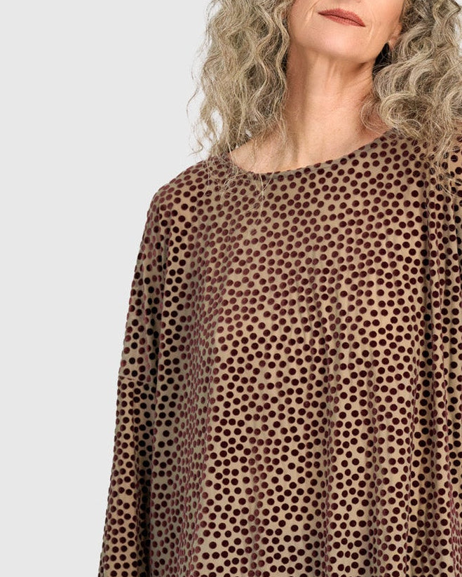 טוניקה רינה נקודות קטיפה קטנות