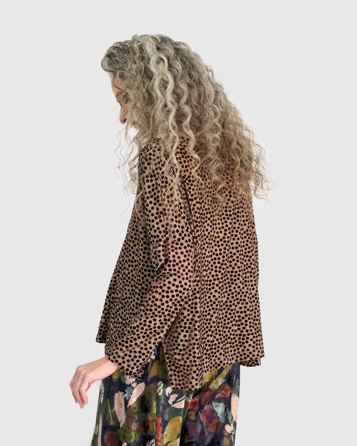 טוניקה רינה נקודות קטיפה קטנות