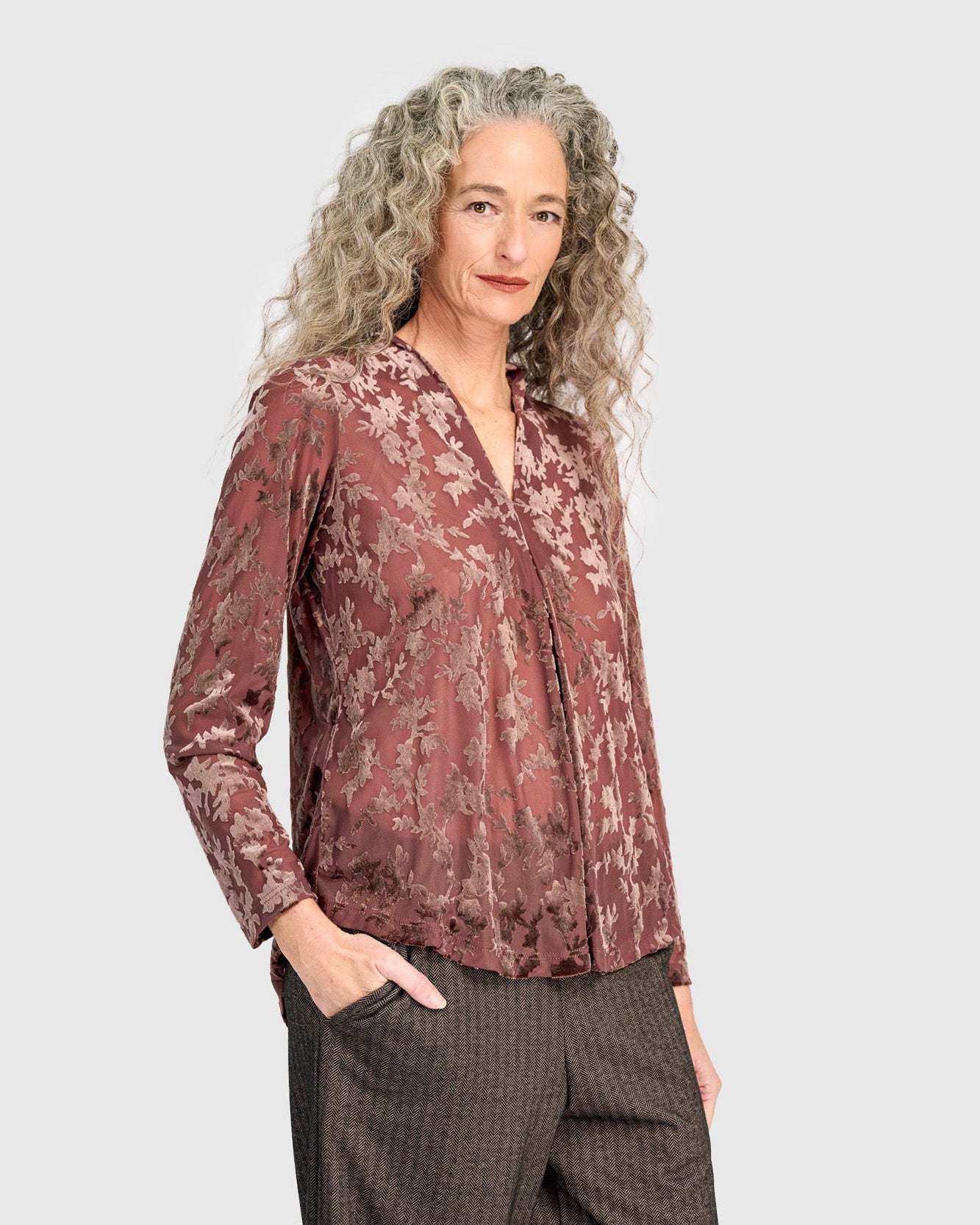 טוניקה דובדבנית קטיפה חום