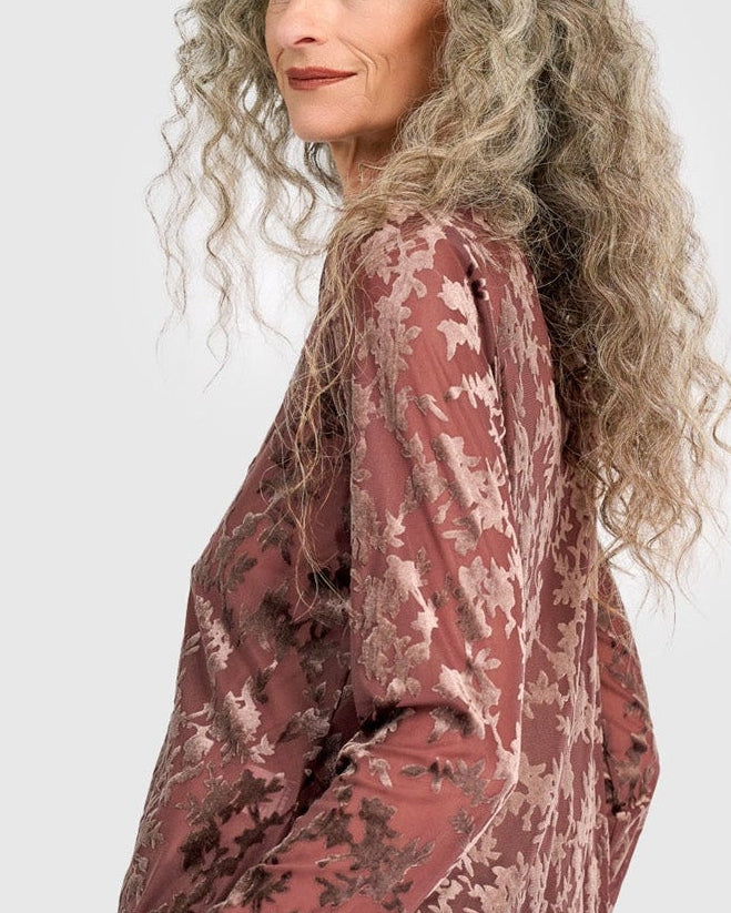 טוניקה דובדבנית קטיפה חום