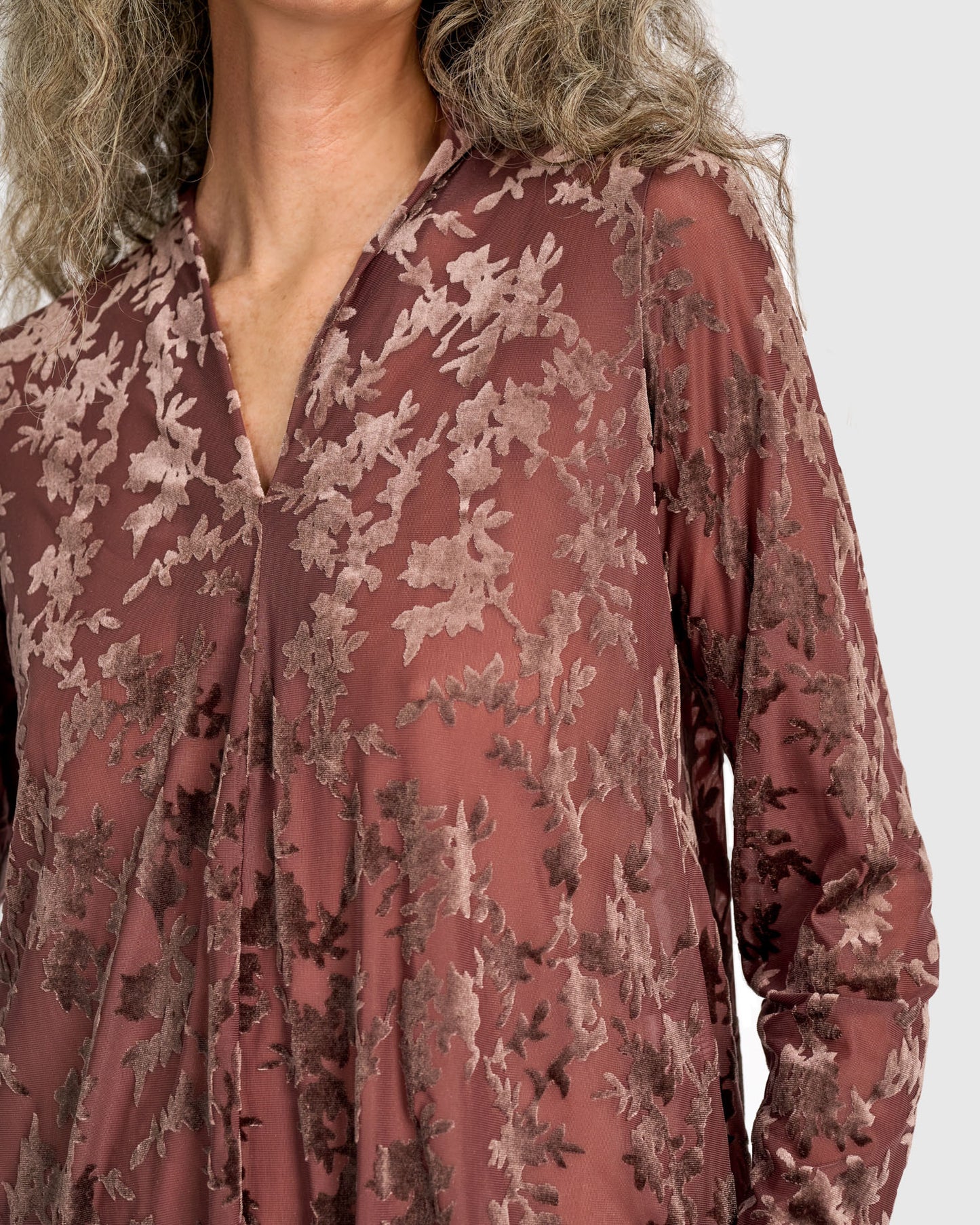 טוניקה דובדבנית קטיפה חום