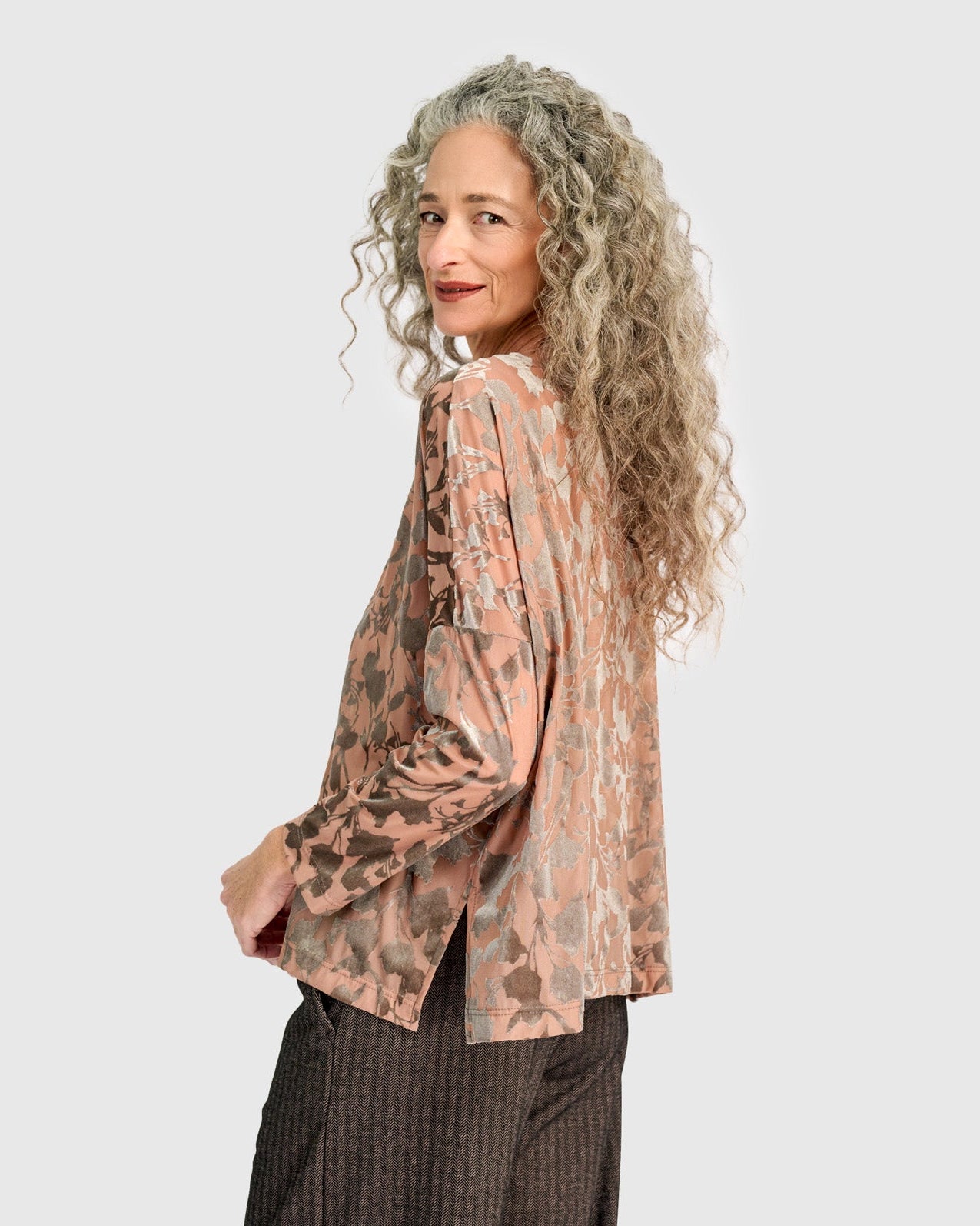 טוניקה רינה קטיפה אפרסק