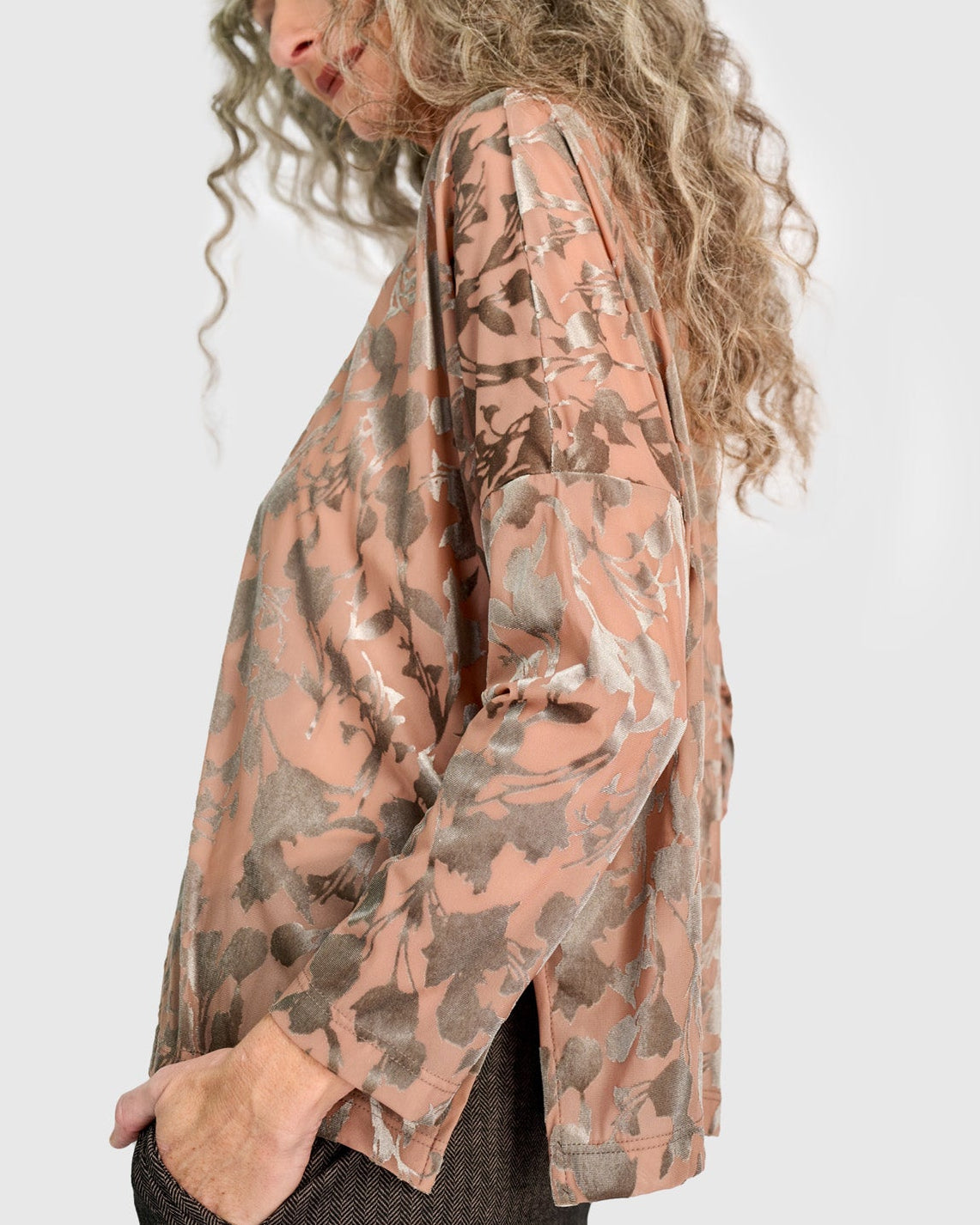 טוניקה רינה קטיפה אפרסק