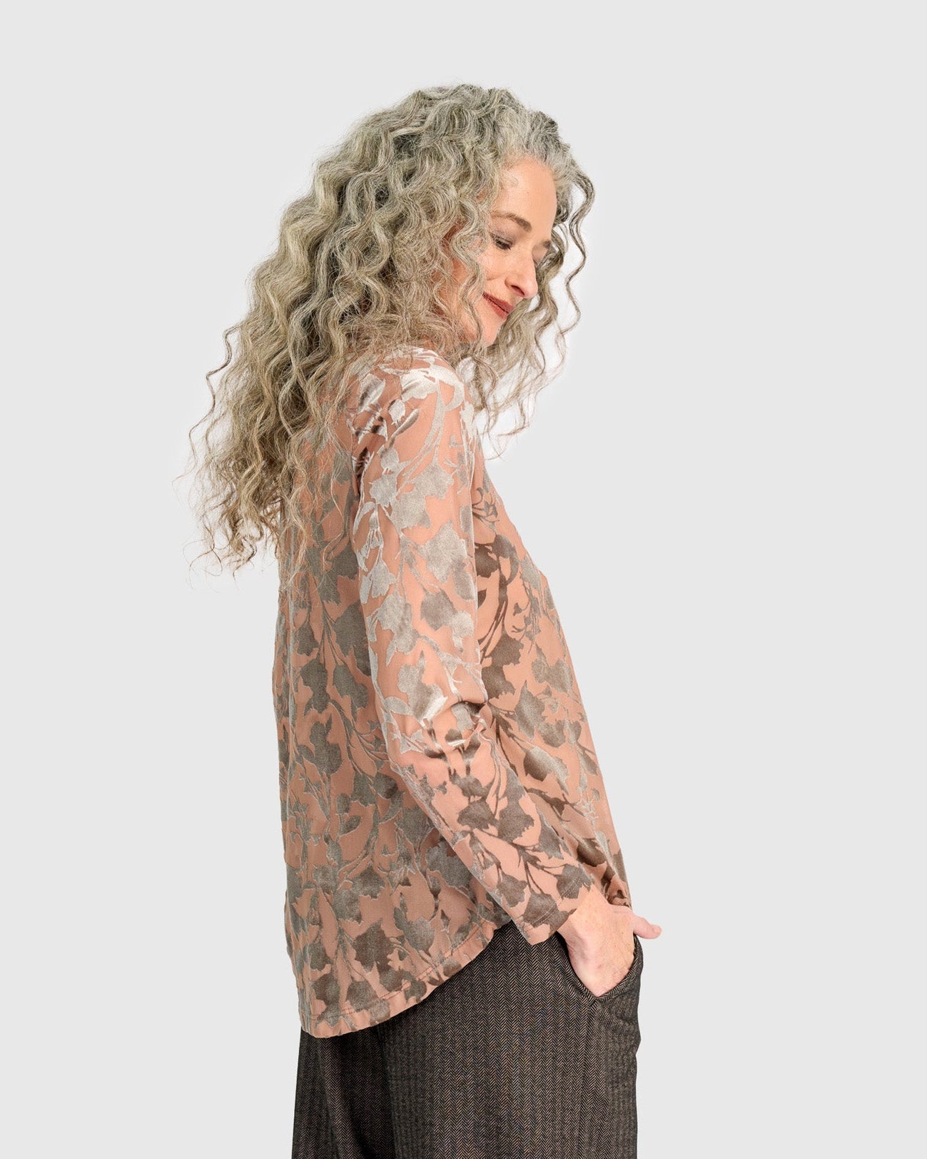 טוניקה דובדבנית קטיפה אפרסק