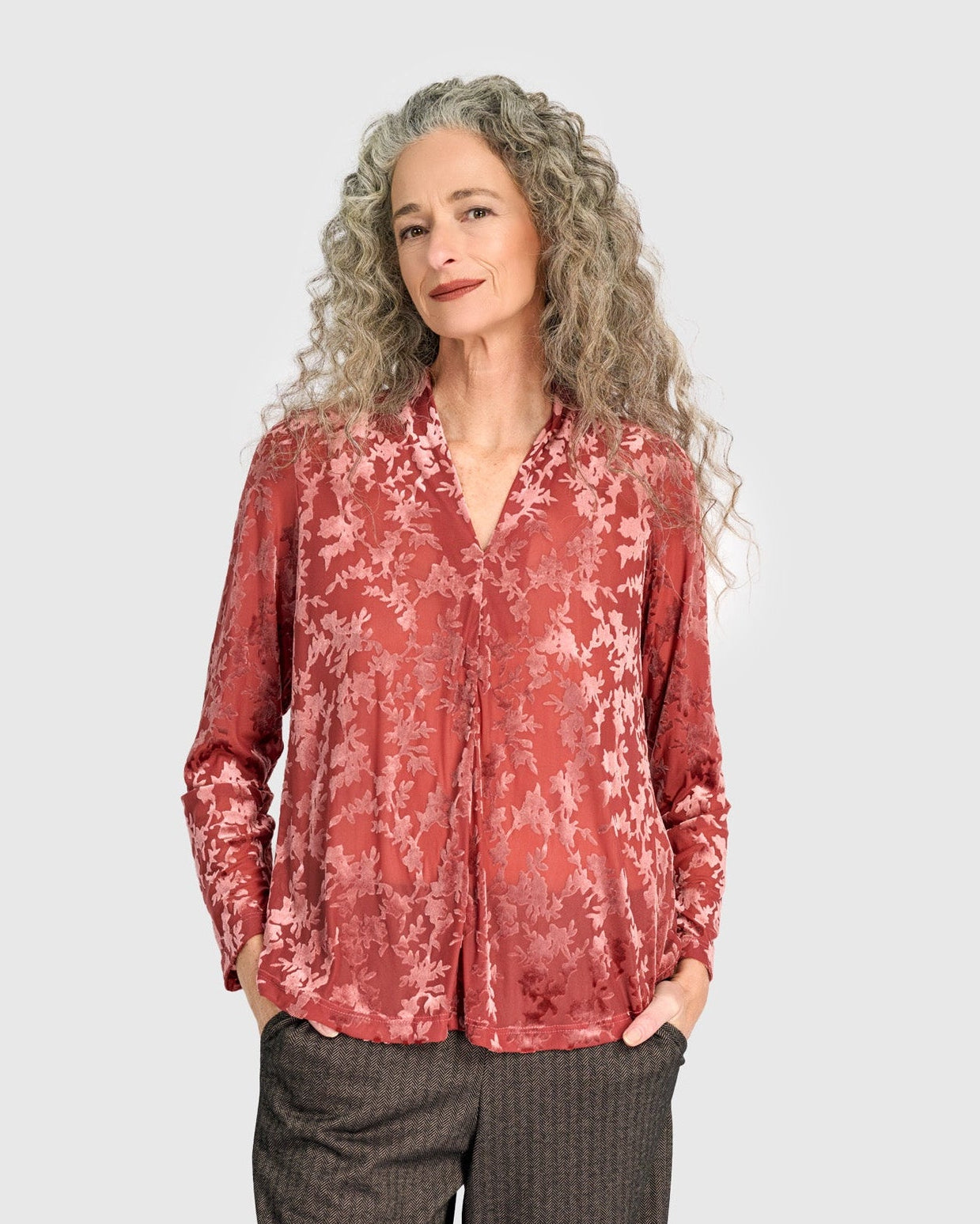 טוניקה דובדבנית קטיפה קורל