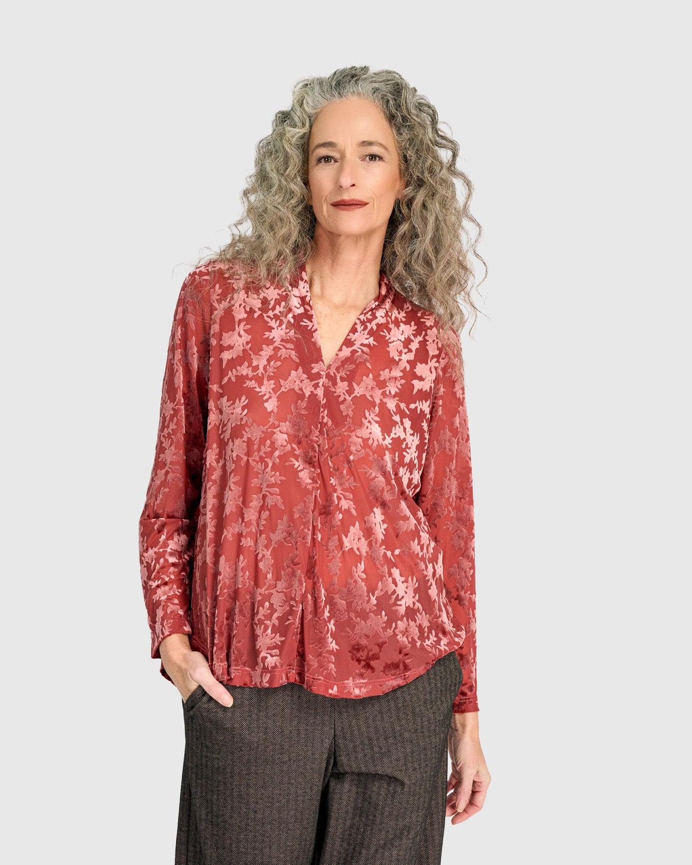 טוניקה דובדבנית קטיפה קורל