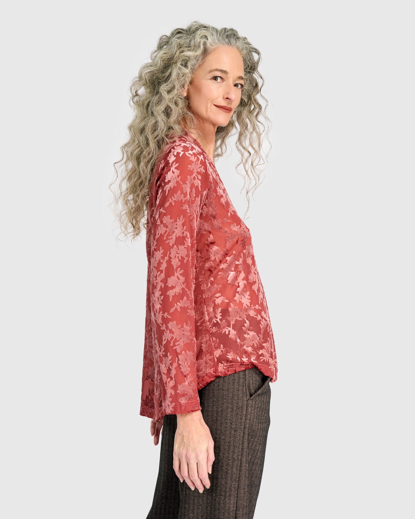 טוניקה דובדבנית קטיפה קורל