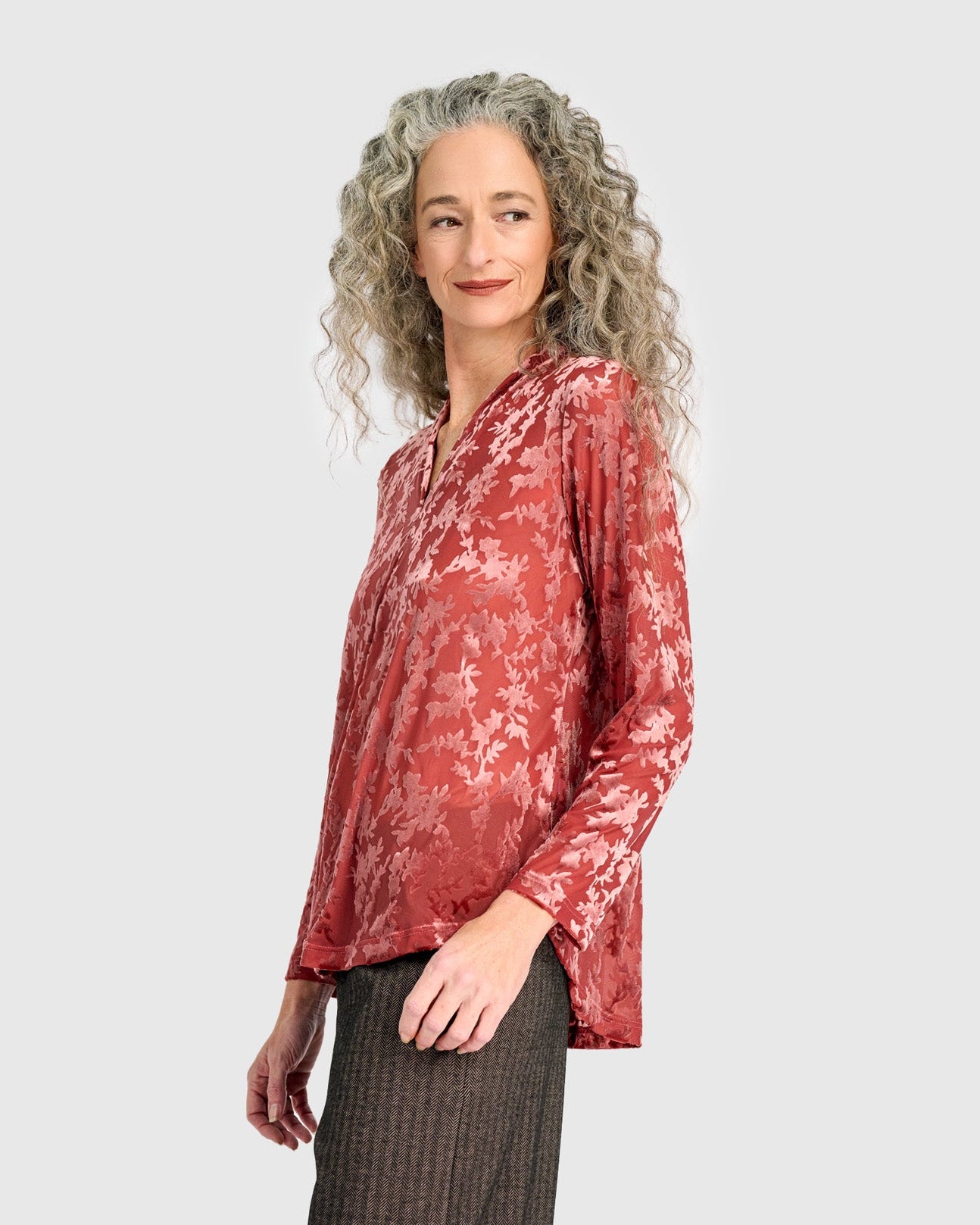 טוניקה דובדבנית קטיפה קורל