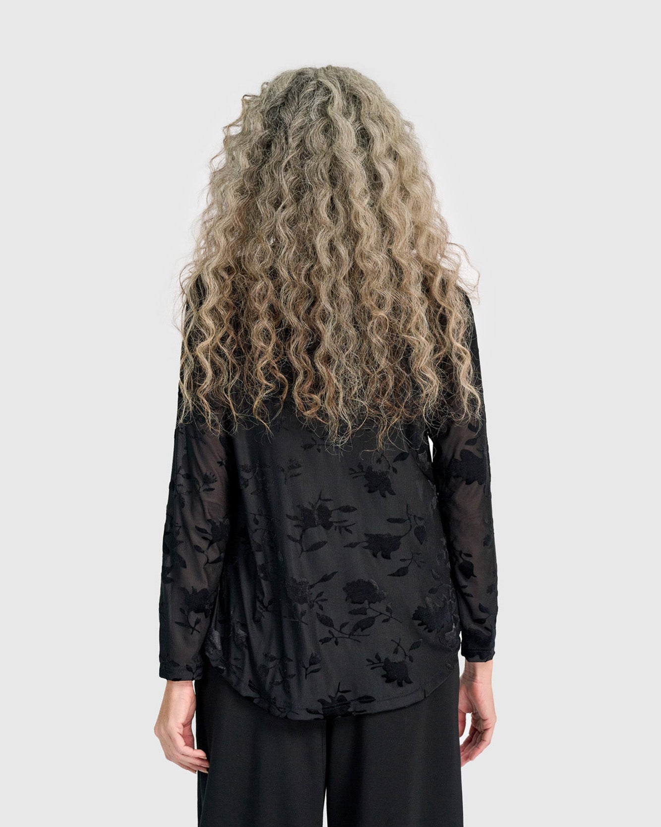 טוניקה דובדבנית פרח קטיפה שחור