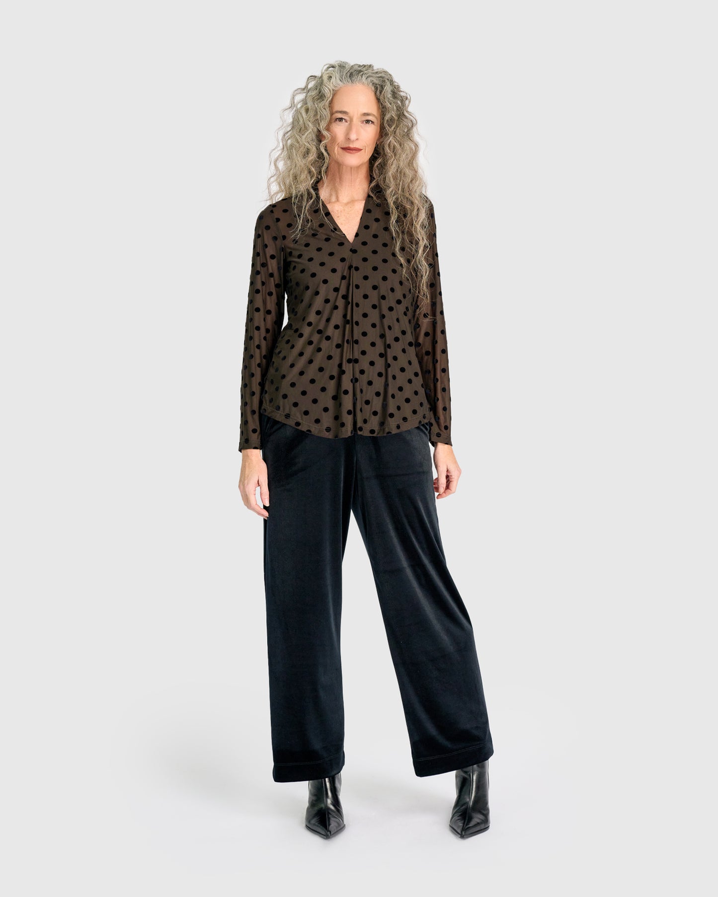 טוניקה דובדבנית נקודות קטיפה