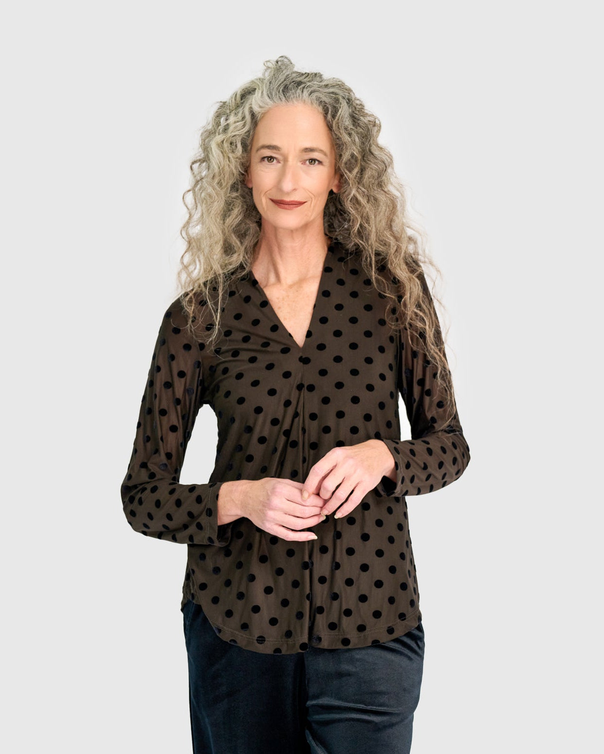 טוניקה דובדבנית נקודות קטיפה