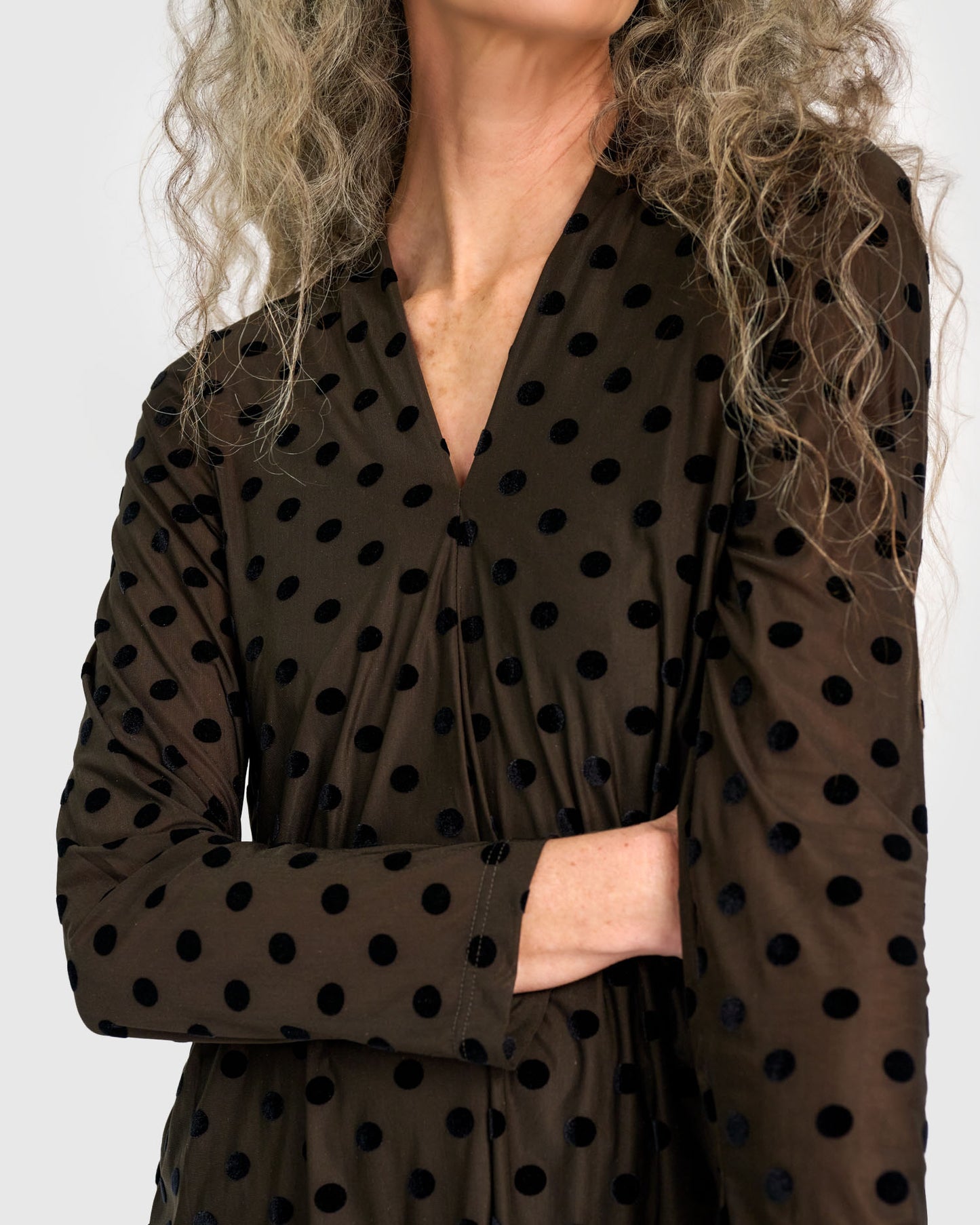 טוניקה דובדבנית נקודות קטיפה