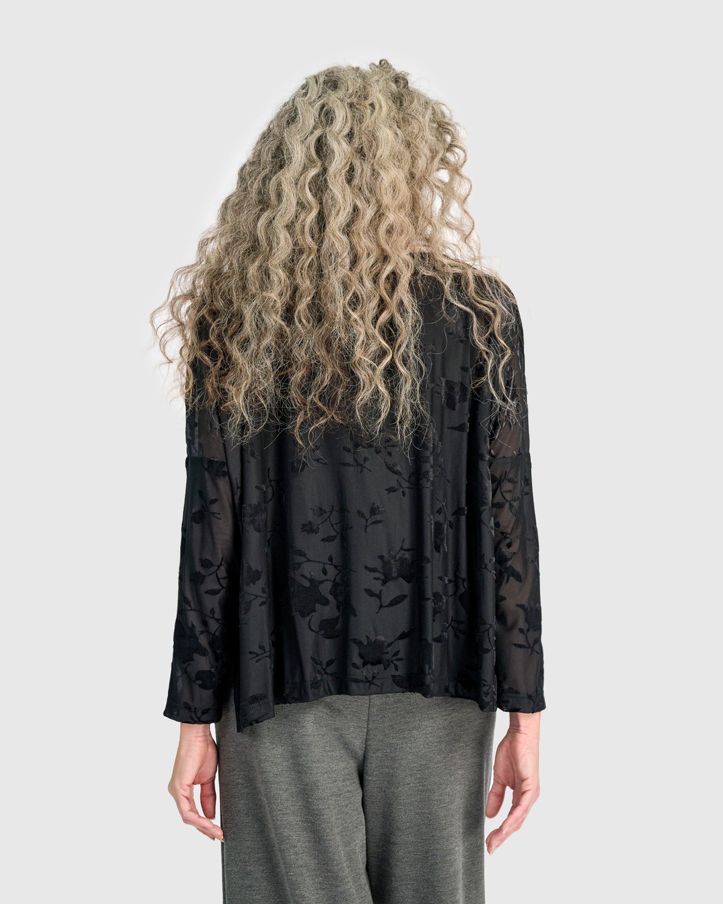 טוניקה רינה קטיפה פרחוני שחור