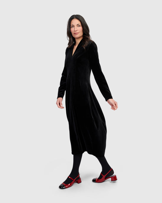 שמלה נסיכה קטיפה שחורה