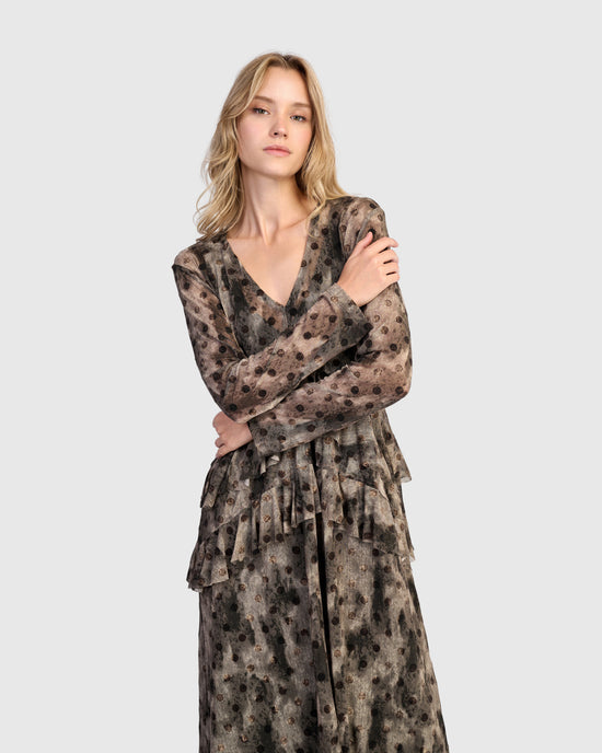 שמלה דנטל נקודות